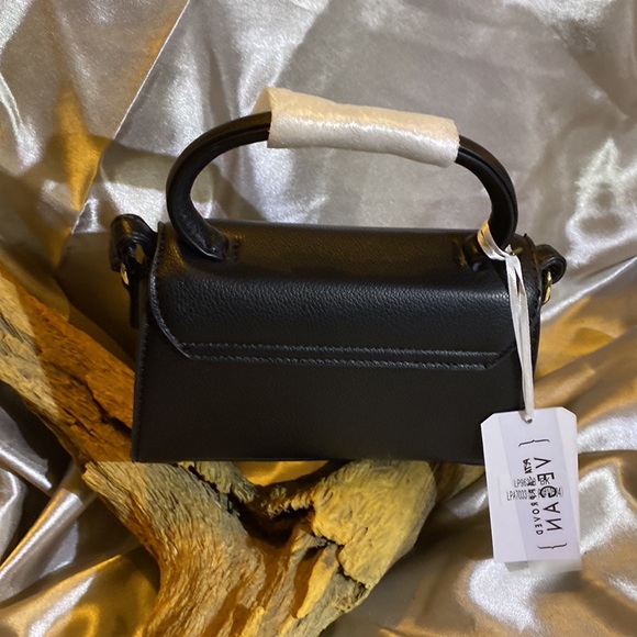 Park Ave Collection black with gold tone hardware. Magnetic snap closure. - Picture 2 of 6